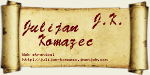 Julijan Komazec vizit kartica